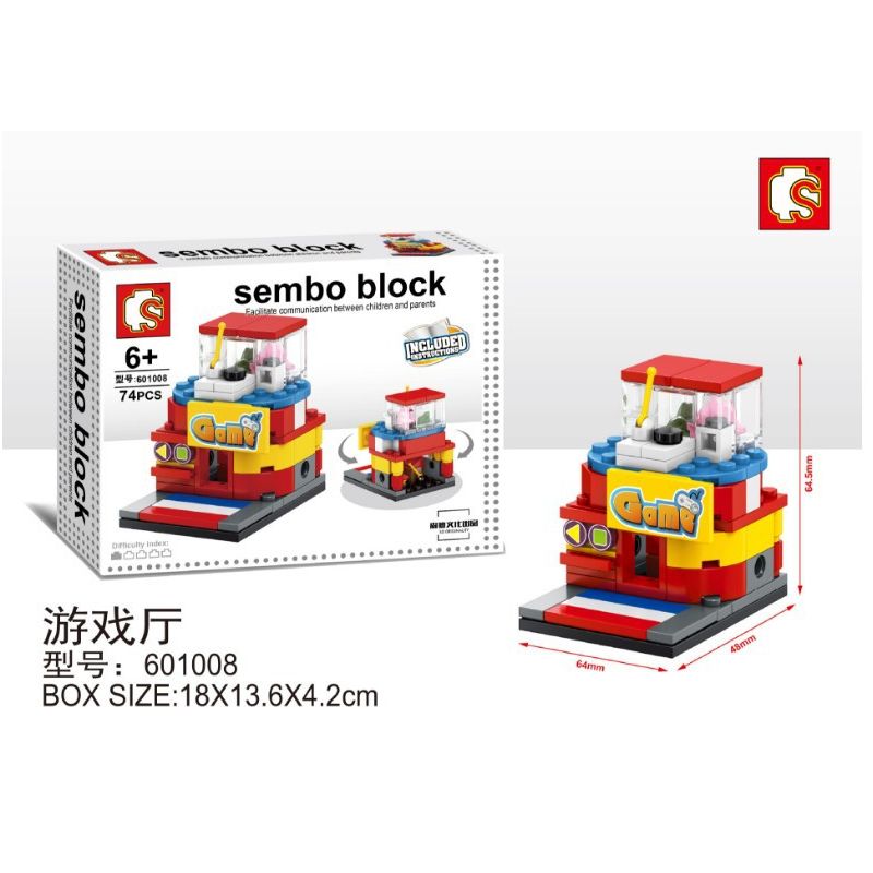 SEMBO WEKKI VIGGI 601008 non Lego PHÒNG CHƠI GAME bộ đồ chơi xếp lắp ráp ghép mô hình Creator SEMBO BLOCK Sáng Tạo 74 khối