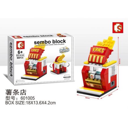 SEMBO WEKKI VIGGI 601005 non  CỬA HÀNG KHOAI TÂY CHIÊN bộ đồ chơi xếp lắp ráp ghép mô hình Creator SEMBO BLOCK Sáng Tạo 68 khối