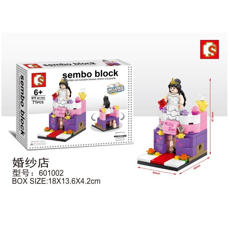 SEMBO WEKKI VIGGI 601002 non Lego CỬA HÀNG ÁO CƯỚI bộ đồ chơi xếp lắp ráp ghép mô hình Creator SEMBO BLOCK Sáng Tạo 71 khối