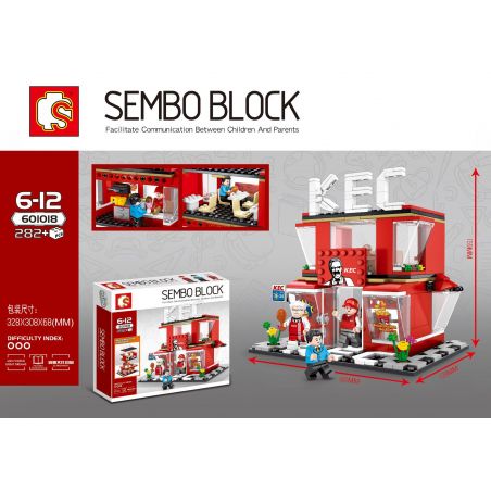 SEMBO WEKKI VIGGI 601018 non  KFC CÁNH NÓNG KEC bộ đồ chơi xếp lắp ráp ghép mô hình Mini Modular Đường Phố Thu Nhỏ 282 khối