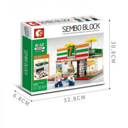 SEMBO WEKKI VIGGI 601017 non  CỬA HÀNG TIỆN LỢI 7-11 bộ đồ chơi xếp lắp ráp ghép mô hình Mini Modular SEMBO BLOCK Đường Phố Thu Nhỏ 320 khối