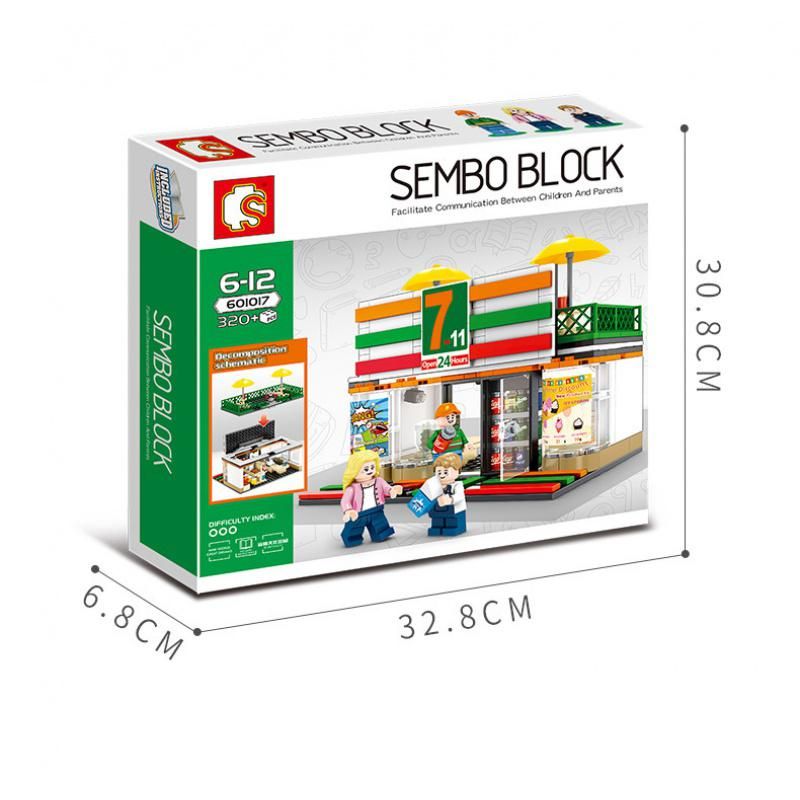 SEMBO WEKKI VIGGI 601017 non  CỬA HÀNG TIỆN LỢI 7-11 bộ đồ chơi xếp lắp ráp ghép mô hình Mini Modular SEMBO BLOCK Đường Phố Thu Nhỏ 320 khối