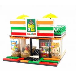 SEMBO WEKKI VIGGI 601017 non  CỬA HÀNG TIỆN LỢI 7-11 bộ đồ chơi xếp lắp ráp ghép mô hình Mini Modular SEMBO BLOCK Đường Phố Thu Nhỏ 320 khối