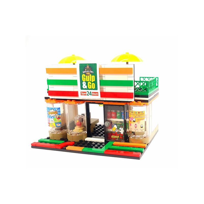 SEMBO WEKKI VIGGI 601017 non  CỬA HÀNG TIỆN LỢI 7-11 bộ đồ chơi xếp lắp ráp ghép mô hình Mini Modular SEMBO BLOCK Đường Phố Thu Nhỏ 320 khối