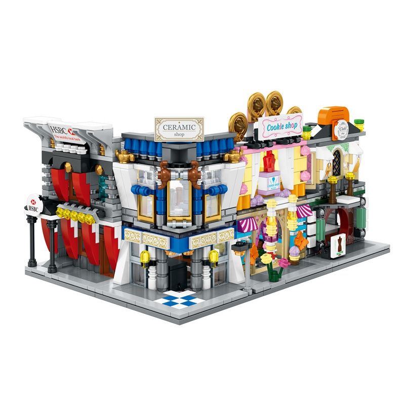 SEMBO WEKKI VIGGI SD6543 6543 non  CỬA HÀNG GỐM SỨ bộ đồ chơi xếp lắp ráp ghép mô hình Mini Modular SEMBO BLOCK CERAMIC SHOP Đường Phố Thu Nhỏ 234 khối