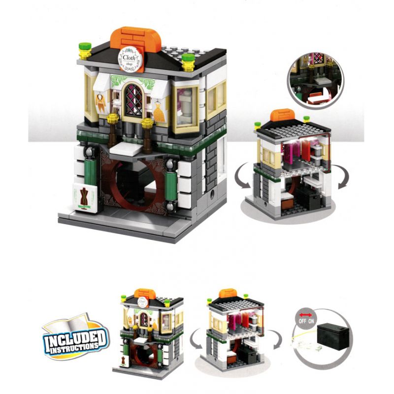 SEMBO WEKKI VIGGI SD6540 6540 non  CỬA HÀNG VẢI bộ đồ chơi xếp lắp ráp ghép mô hình Mini Modular SEMBO BLOCK CLOTH SHOP Đường Phố Thu Nhỏ 220 khối