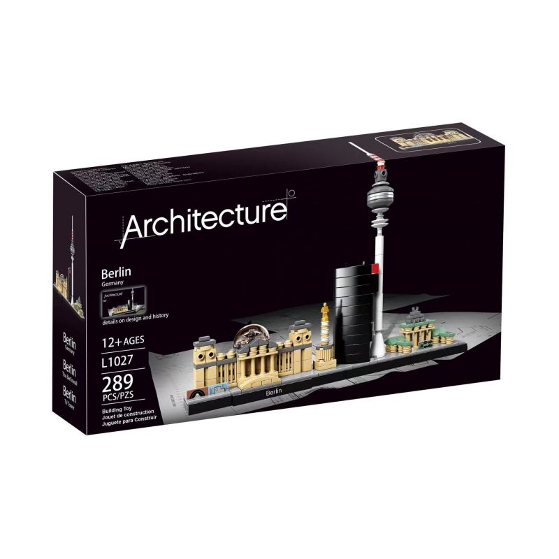 NOT Lego ARCHITECTURE BERLIN 21027 L1027 1027 xếp lắp ráp ghép mô hình BÉC-LIN ĐỊA DANH ĐƯỜNG CHÂN TRỜI BERLIN Công Trình Kiến Trúc 289 khối