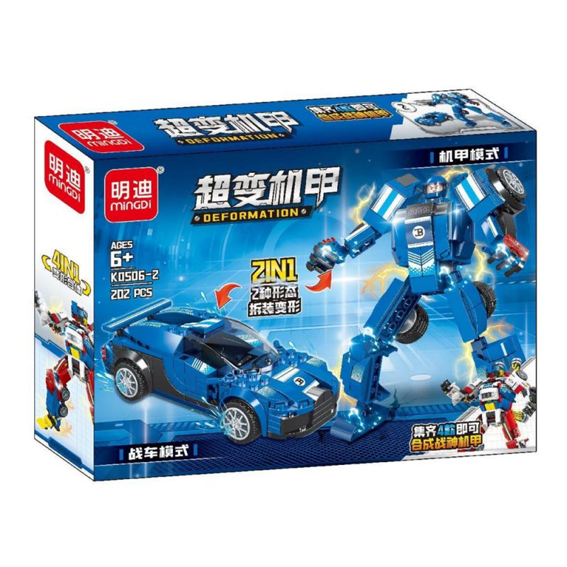MINGDI LEIBAO K0506 0506 non  MECHA SIÊU THAY ĐỔI ARES 4 TỔ HỢP bộ đồ chơi xếp lắp ráp ghép mô hình Racers DEFORMATION Đua Tốc Độ 833 khối