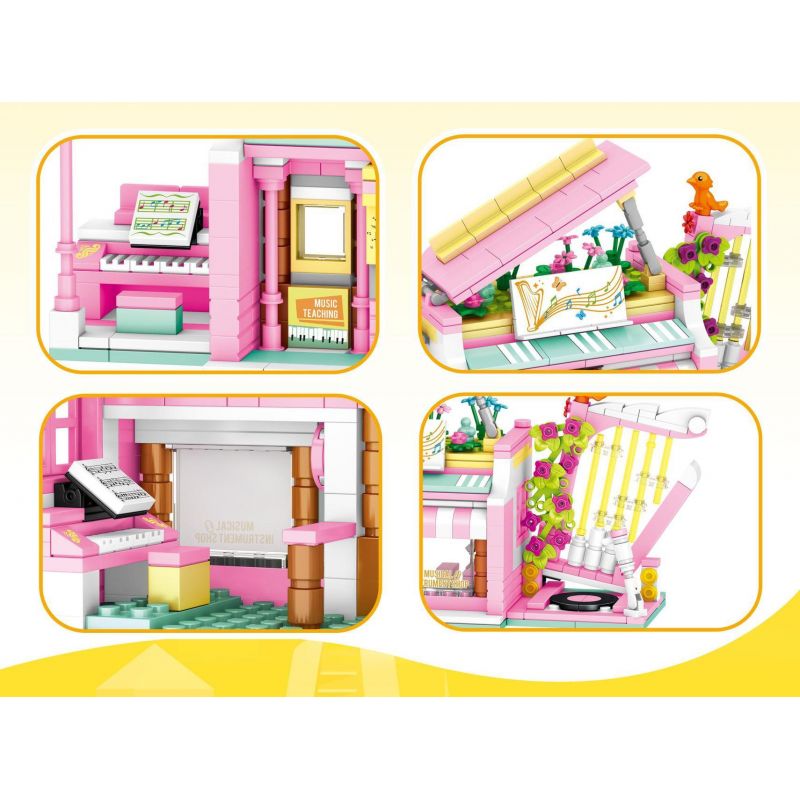 MINGDI LEIBAO 10171 non  DREAM MAKER GIẤC MƠ TÌM KIẾM ÂM THANH bộ đồ chơi xếp lắp ráp ghép mô hình City FUTURE DREAM Thành Phố 487 khối