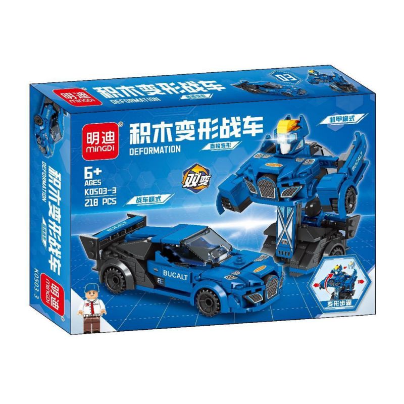 MINGDI LEIBAO K0503 0503 non  4 LOẠI BỂ BIẾN ÁP bộ đồ chơi xếp lắp ráp ghép mô hình Racers DEFORMATION Đua Tốc Độ 869 khối