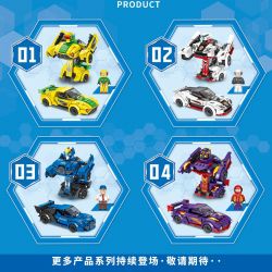 MINGDI LEIBAO K0503 0503 non  4 LOẠI BỂ BIẾN ÁP bộ đồ chơi xếp lắp ráp ghép mô hình Racers DEFORMATION Đua Tốc Độ 869 khối