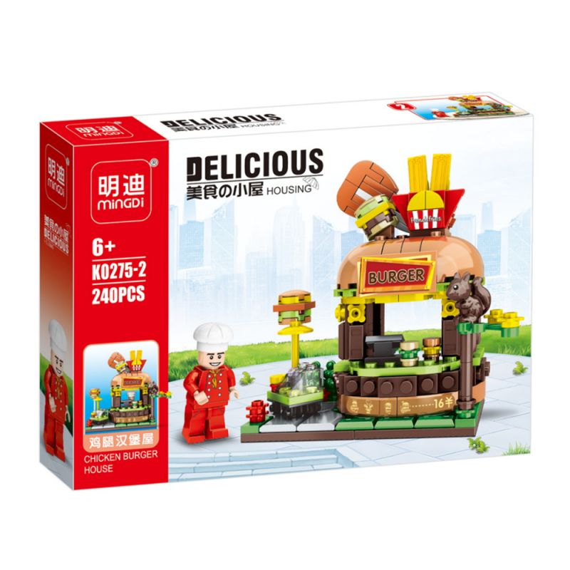 MINGDI LEIBAO K0275 0275 non  CHÒI ĂN 4 LOẠI bộ đồ chơi xếp lắp ráp ghép mô hình DELICIOUS HOUSING 951 khối