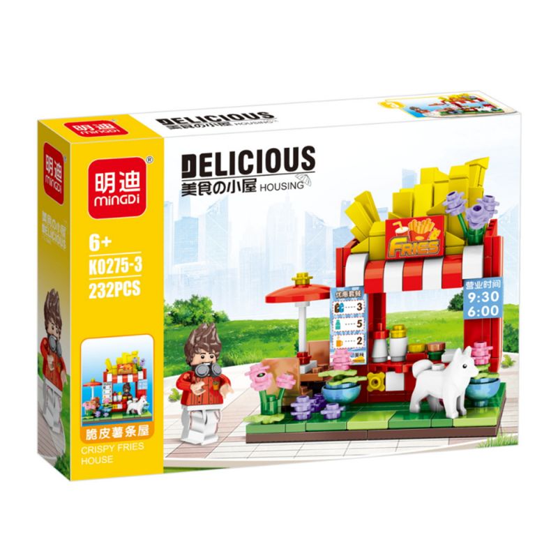MINGDI LEIBAO K0275 0275 non  CHÒI ĂN 4 LOẠI bộ đồ chơi xếp lắp ráp ghép mô hình DELICIOUS HOUSING 951 khối