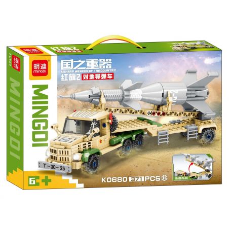 MINGDI LEIBAO K0880 0880 non  VŨ KHÍ QUAN TRỌNG NHẤT CỦA ĐẤT NƯỚC XE TÊN LỬA TẤN CÔNG MẶT HONGQI 2 bộ đồ chơi xếp lắp ráp ghép mô hình Military Army A SHARP WEAPON OF THE COUNTRY Quân Sự Bộ Đội 371 khối
