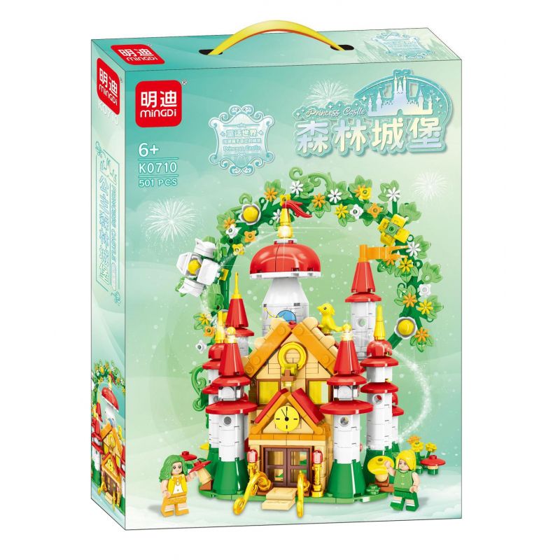 MINGDI LEIBAO K0710 0710 non  LÂU ĐÀI CÔNG CHÚA TRONG RỪNG bộ đồ chơi xếp lắp ráp ghép mô hình PRINCESS CASTLE 501 khối