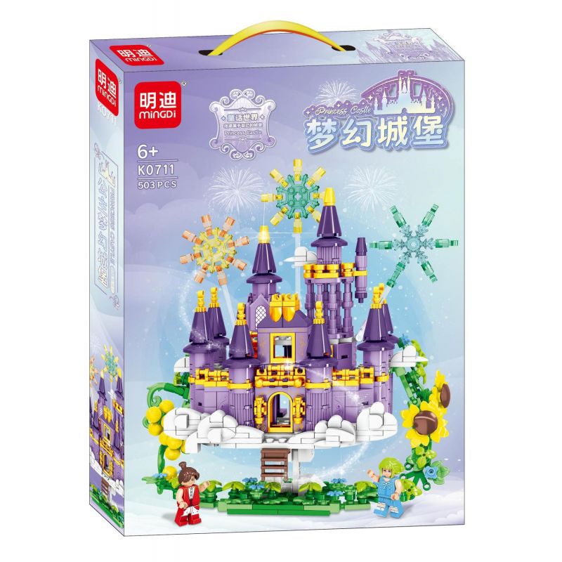 MINGDI LEIBAO K0711 0711 non  LÂU ĐÀI CÔNG CHÚA ẢO bộ đồ chơi xếp lắp ráp ghép mô hình PRINCESS CASTLE 503 khối