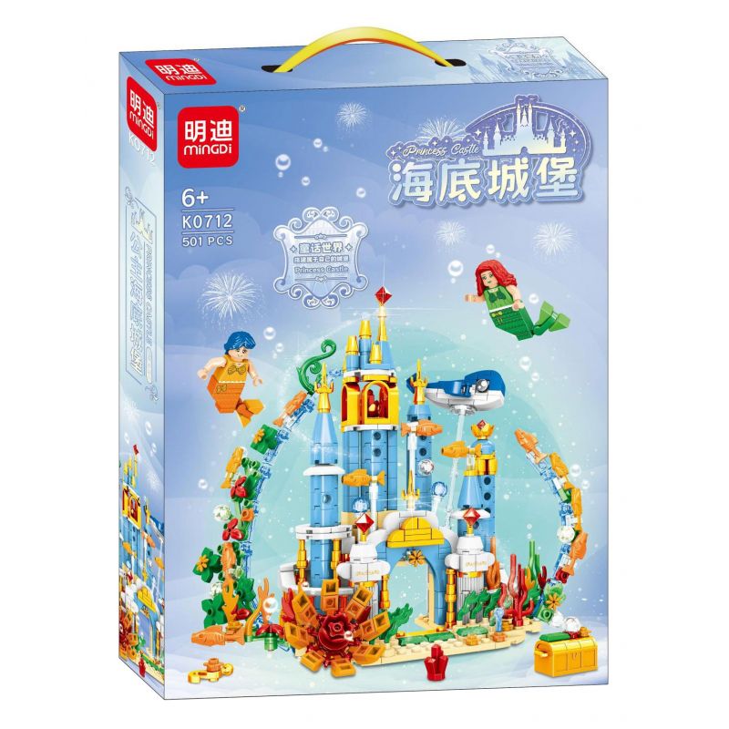 MINGDI LEIBAO K0712 0712 non  LÂU ĐÀI CÔNG CHÚA DƯỚI BIỂN bộ đồ chơi xếp lắp ráp ghép mô hình PRINCESS CASTLE 501 khối