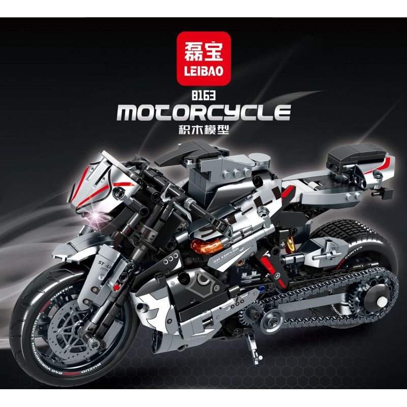 LEIBAO 8163 non  LÁI XE TỐC ĐỘ YAMAHA R1M bộ đồ chơi xếp lắp ráp ghép mô hình  MOTORCYCLE Kỹ Thuật Công Nghệ Cao Mô Hình Phương Tiện 842 khối