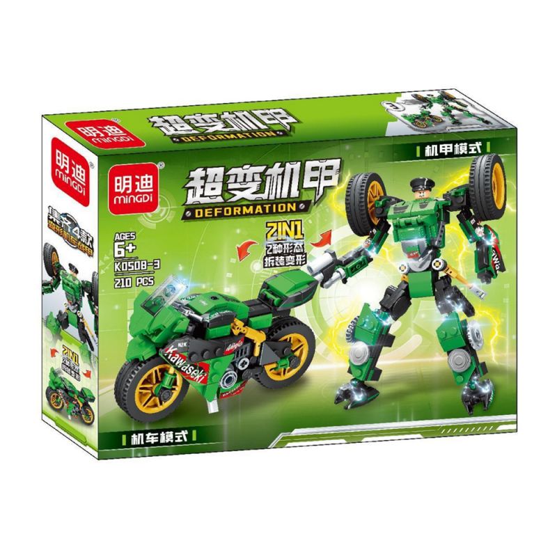 MINGDI LEIBAO K0508 0508 non  MECHA SIÊU BIẾN HÌNH ÁO GIÁP XE MÁY 4 MẪU bộ đồ chơi xếp lắp ráp ghép mô hình Racers DEFORMATION Đua Tốc Độ 842 khối