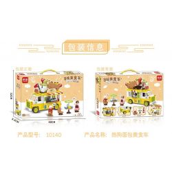 MINGDI LEIBAO 10140 non  TÌM XE BÁN ĐỒ ĂN HOT DOG VÂN bộ đồ chơi xếp lắp ráp ghép mô hình FOOD CART 502 khối