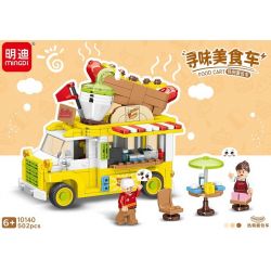 MINGDI LEIBAO 10140 non  TÌM XE BÁN ĐỒ ĂN HOT DOG VÂN bộ đồ chơi xếp lắp ráp ghép mô hình FOOD CART 502 khối