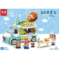 MINGDI LEIBAO 10141 non  TÌM XE BÁN ĐỒ ĂN GÀ RÁN CAY bộ đồ chơi xếp lắp ráp ghép mô hình FOOD CART 504 khối