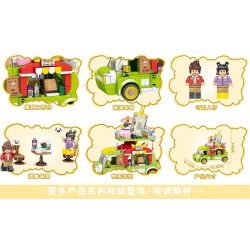 MINGDI LEIBAO 10143 non  TÌM XE BÁN ĐỒ ĂN TRÀ SỮA bộ đồ chơi xếp lắp ráp ghép mô hình FOOD CART 501 khối