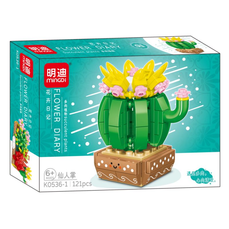 MINGDI LEIBAO K0536 0536 non  NHẬT KÝ HOA MỌNG NƯỚC bộ đồ chơi xếp lắp ráp ghép mô hình Creator SUCCULENT PLANTS Sáng Tạo 919 khối