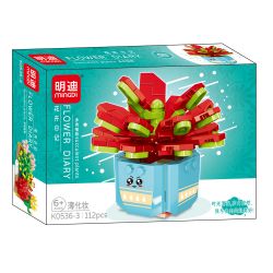 MINGDI LEIBAO K0536 0536 non  NHẬT KÝ HOA MỌNG NƯỚC bộ đồ chơi xếp lắp ráp ghép mô hình Creator SUCCULENT PLANTS Sáng Tạo 919 khối
