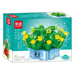 MINGDI LEIBAO K0536 0536 non  NHẬT KÝ HOA MỌNG NƯỚC bộ đồ chơi xếp lắp ráp ghép mô hình Creator SUCCULENT PLANTS Sáng Tạo 919 khối