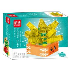MINGDI LEIBAO K0536 0536 non  NHẬT KÝ HOA MỌNG NƯỚC bộ đồ chơi xếp lắp ráp ghép mô hình Creator SUCCULENT PLANTS Sáng Tạo 919 khối