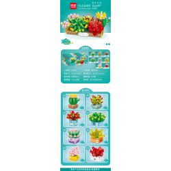 MINGDI LEIBAO K0536 0536 non  NHẬT KÝ HOA MỌNG NƯỚC bộ đồ chơi xếp lắp ráp ghép mô hình Creator SUCCULENT PLANTS Sáng Tạo 919 khối