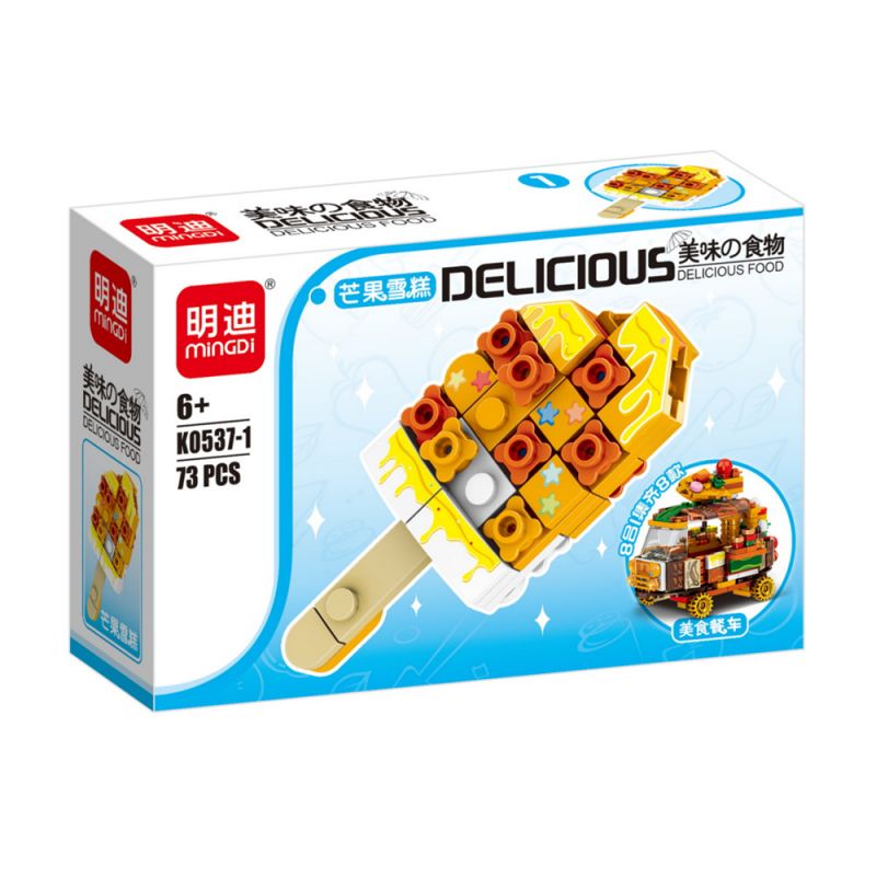 MINGDI LEIBAO K0537 0537 non  8 LOẠI MÓN ĂN NGON KEM XOÀI KEBAB DƯA HẤU MÁT LẠNH SUSHI TRỨNG CÁ TÔM CHIÊN VÀNG BÁNH QUY CẦU VỒNG ĐẦY MÀU SẮC RAMEN CÁNH GÀ NƯỚNG bộ đồ chơi xếp lắp ráp ghép mô hình 563 khối