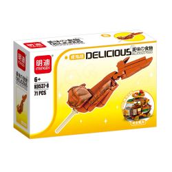 MINGDI LEIBAO K0537 0537 non  8 LOẠI MÓN ĂN NGON KEM XOÀI KEBAB DƯA HẤU MÁT LẠNH SUSHI TRỨNG CÁ TÔM CHIÊN VÀNG BÁNH QUY CẦU VỒNG ĐẦY MÀU SẮC RAMEN CÁNH GÀ NƯỚNG bộ đồ chơi xếp lắp ráp ghép mô hình 563 khối