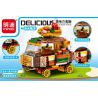 MINGDI LEIBAO K0537 0537 non  8 LOẠI MÓN ĂN NGON KEM XOÀI KEBAB DƯA HẤU MÁT LẠNH SUSHI TRỨNG CÁ TÔM CHIÊN VÀNG BÁNH QUY CẦU VỒNG ĐẦY MÀU SẮC RAMEN CÁNH GÀ NƯỚNG bộ đồ chơi xếp lắp ráp ghép mô hình 563 khối