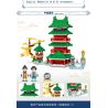 MINGDI LEIBAO 58030 non  TENGWANG PAVILION bộ đồ chơi xếp lắp ráp ghép mô hình 512 khối