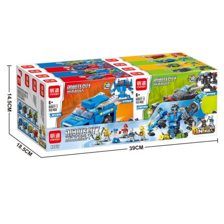 MINGDI LEIBAO K0517 0517 non  ROBOT ĐÔ THỊ 8 TỔ HỢP bộ đồ chơi xếp lắp ráp ghép mô hình 862 khối