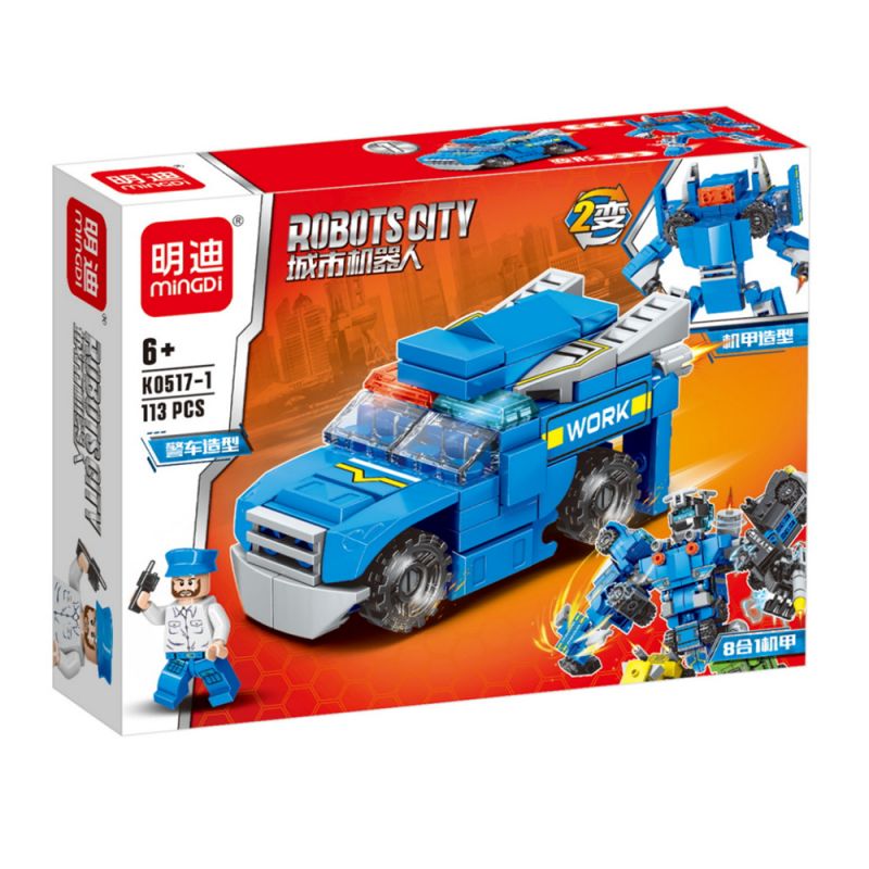 MINGDI LEIBAO K0517 0517 non  ROBOT ĐÔ THỊ 8 TỔ HỢP bộ đồ chơi xếp lắp ráp ghép mô hình 862 khối