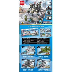 MINGDI LEIBAO K0257 0257 non  VŨ KHÍ CHIẾN TRƯỜNG KẾT HỢP MECHA 4 TRÊN KHÔNG bộ đồ chơi xếp lắp ráp ghép mô hình Military Army Quân Sự Bộ Đội 782 khối