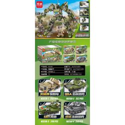 MINGDI LEIBAO K0258 0258 non  VŨ KHÍ CHIẾN TRƯỜNG SỰ KẾT HỢP 4 MECHAS THÚ VỊ bộ đồ chơi xếp lắp ráp ghép mô hình Military Army Quân Sự Bộ Đội 1012 khối
