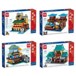 MINGDI LEIBAO K0500 0500 non  4 LOẠI HÌNH KIẾN ​​TRÚC CỔ ĐIỂN PHƯỢNG HOÀNG TRẤN BẾN CẢNG GIANG NAM CHIẾT WUZHEN NHÀ SÁCH bộ đồ chơi xếp lắp ráp ghép mô hình Military Army Quân Sự Bộ Đội 1051 khối