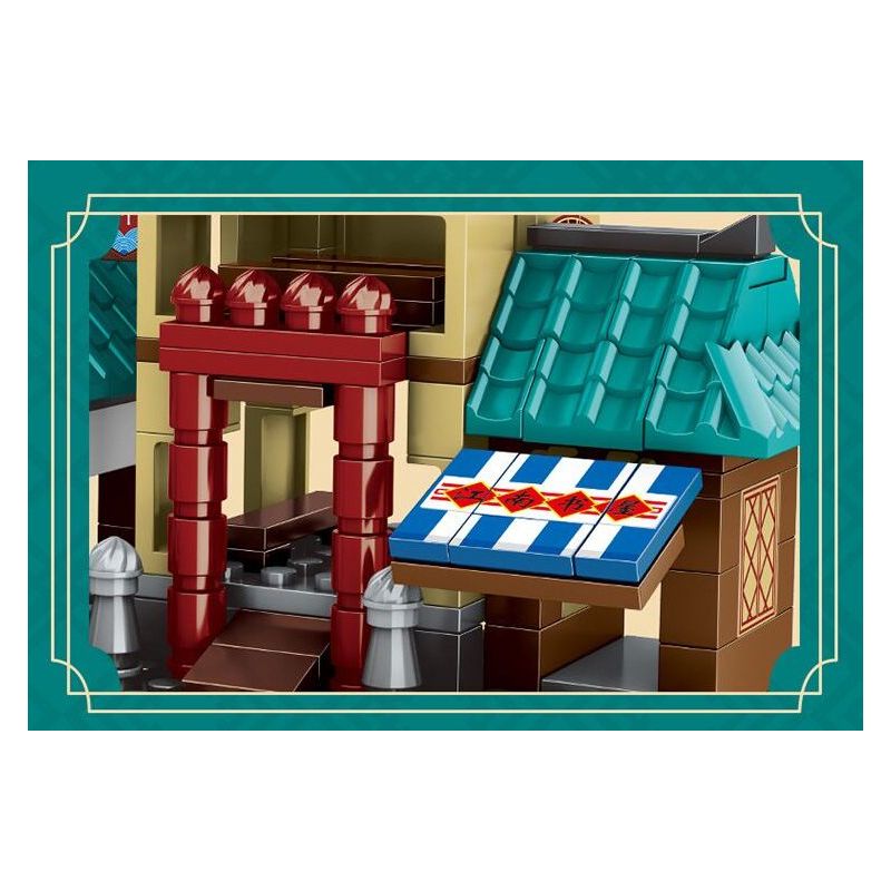 MINGDI LEIBAO K0500 0500 non  4 LOẠI HÌNH KIẾN ​​TRÚC CỔ ĐIỂN PHƯỢNG HOÀNG TRẤN BẾN CẢNG GIANG NAM CHIẾT WUZHEN NHÀ SÁCH bộ đồ chơi xếp lắp ráp ghép mô hình Military Army Quân Sự Bộ Đội 1051 khối