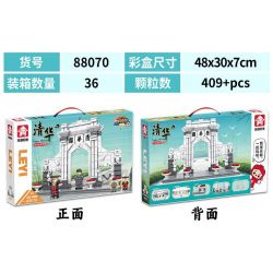 LE YI 88070 non  ĐẠI HỌC THANH HOA bộ đồ chơi xếp lắp ráp ghép mô hình 409 khối