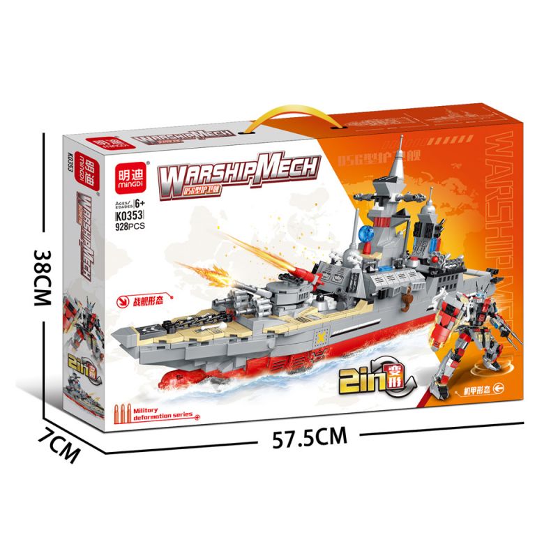 MINGDI LEIBAO K0353 0353 non  KHINH HẠM LOẠI 056 bộ đồ chơi xếp lắp ráp ghép mô hình Military Army TANK MECH Quân Sự Bộ Đội 928 khối