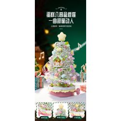 SEMBO 605034 non  HỘP NHẠC CÂY THÔNG NOEL TÌNH YÊU bộ đồ chơi xếp lắp ráp ghép mô hình Creator CHRISTMAS Sáng Tạo 1365 khối