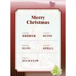 MANGE TECHNOLOGY 9189 non  HỘP NHẠC CÂY THÔNG GIÁNG SINH bộ đồ chơi xếp lắp ráp ghép mô hình Creator MERRY CHRISTMAS Sáng Tạo 812 khối
