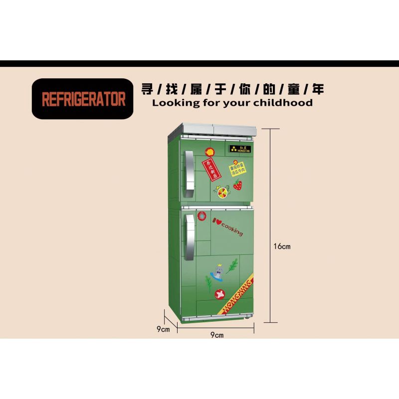 ZHEGAO 662017 non  TRỞ LẠI NĂM 1990 TỦ LẠNH bộ đồ chơi xếp lắp ráp ghép mô hình BACK TO THE 1990'S 578 khối