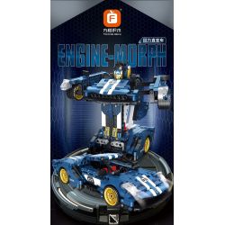 FORANGE FC9115 9115 non  XE BIẾN ÁP TRỰC TIẾP KÉO LÙI MÀU XANH ĐẬM bộ đồ chơi xếp lắp ráp ghép mô hình  ENGINE MORPH Kỹ Thuật Công Nghệ Cao Mô Hình Phương Tiện 609 khối