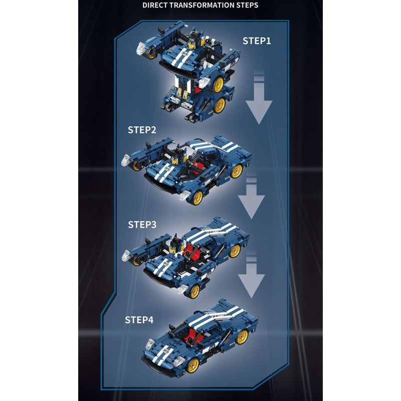 FORANGE FC9115 9115 non  XE BIẾN ÁP TRỰC TIẾP KÉO LÙI MÀU XANH ĐẬM bộ đồ chơi xếp lắp ráp ghép mô hình  ENGINE MORPH Kỹ Thuật Công Nghệ Cao Mô Hình Phương Tiện 609 khối
