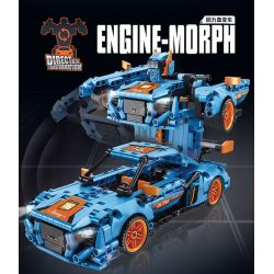 FORANGE FC9116 9116 non  XE BIẾN ÁP TRỰC TIẾP KÉO LÙI MÀU XANH CAM bộ đồ chơi xếp lắp ráp ghép mô hình  ENGINE MORPH Kỹ Thuật Công Nghệ Cao Mô Hình Phương Tiện 611 khối